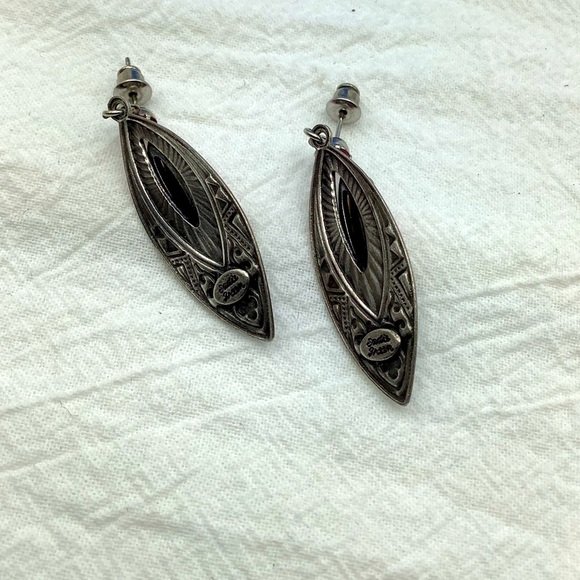 Vintage Sadie Green Pierced Earrings - Picture 2 of 3